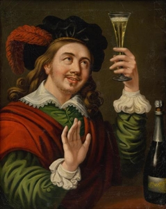 نقاشی -  95141 - عکس مرد نقاشی شیشه شراب