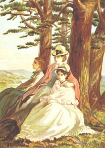 نقاشی -  2 - زنانی که زیر درختان نشسته اند و عکس می کشند