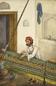 نقاشی -  61 - مردی که کنار عکس نقاشی دیواری نشسته است