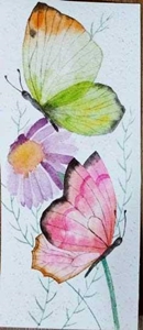 کارت پستال طرح گل و پروانه2