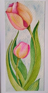 کارت پستال طرح گل لاله 2